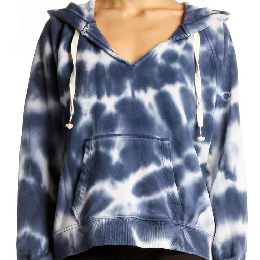 J. Crew Blue and White Oversized Long Sleeve Hoodie